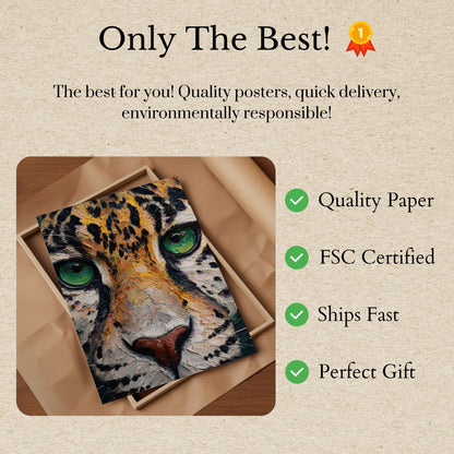 Leopard Cat Green Eyes Poster