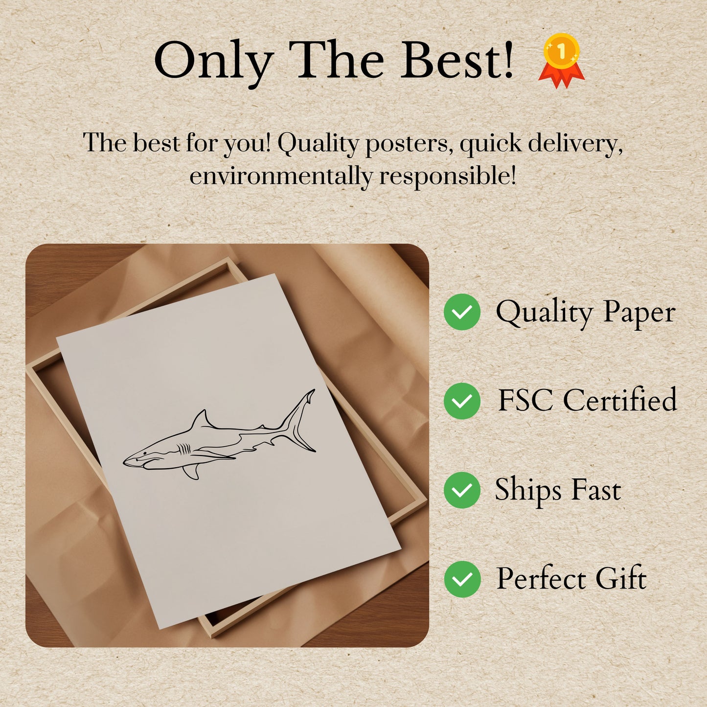 Sleek Shark Silhouette Poster