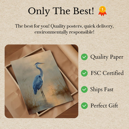 Póster de Blue Heron Serenity