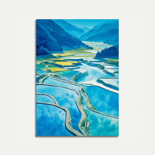 Alpine Valley Reisfelder Plakat