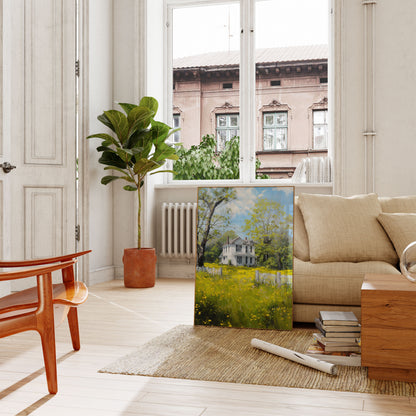 Countryside Meadow Farmhouse Poster