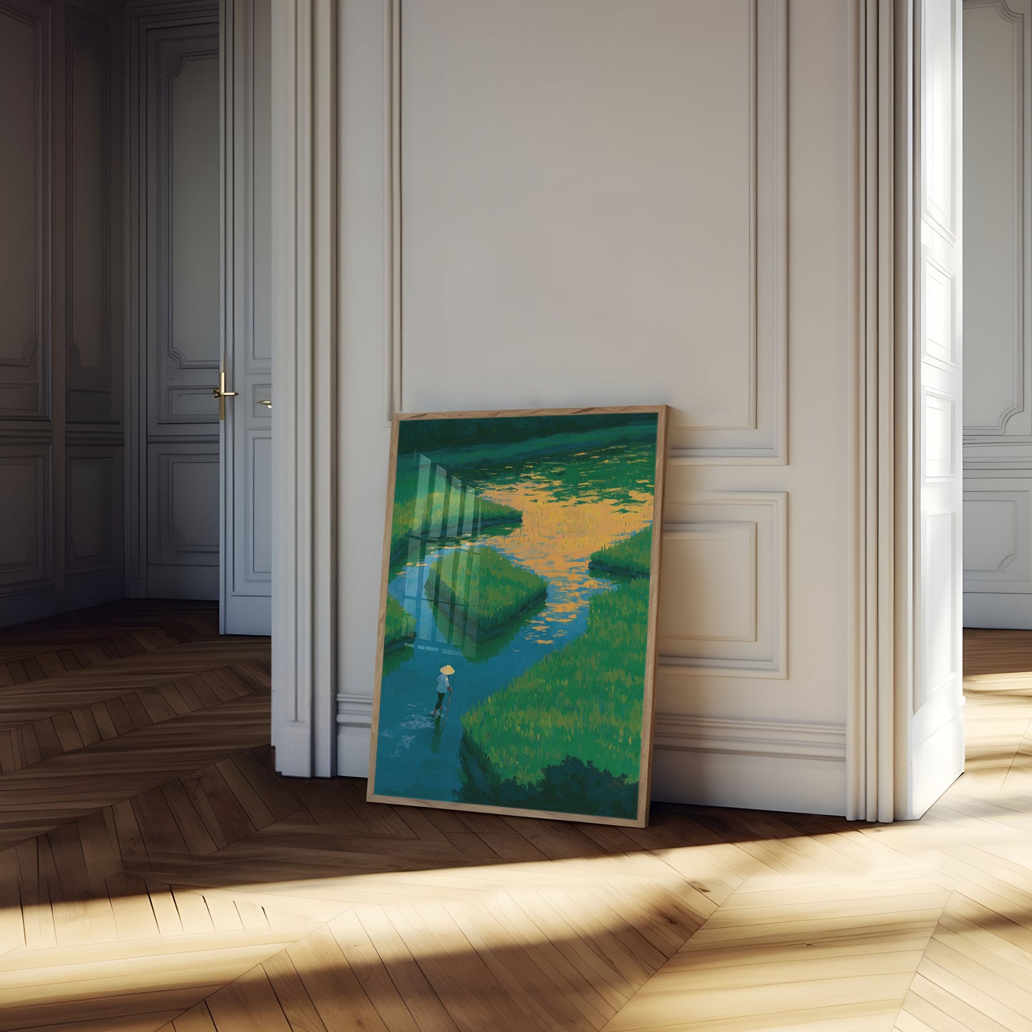 Peaceful River Valley Landscape Poster