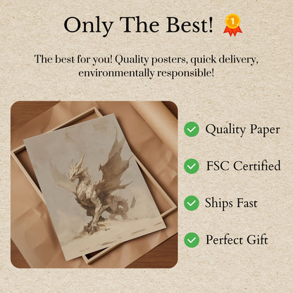 Ethereal Stone Dragon Poster