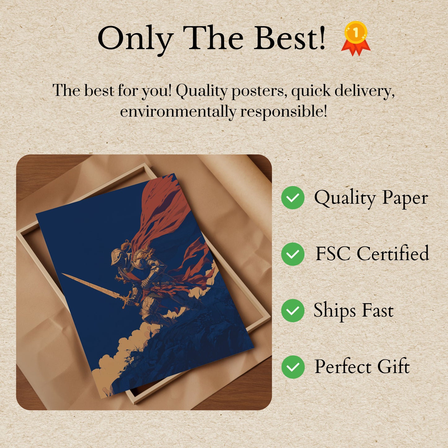 Crimson Knight's Ascent Poster