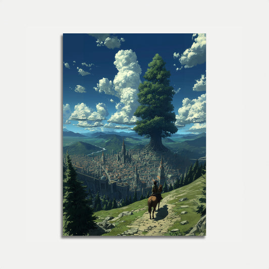Enchanted Medieval City Landscape Poster