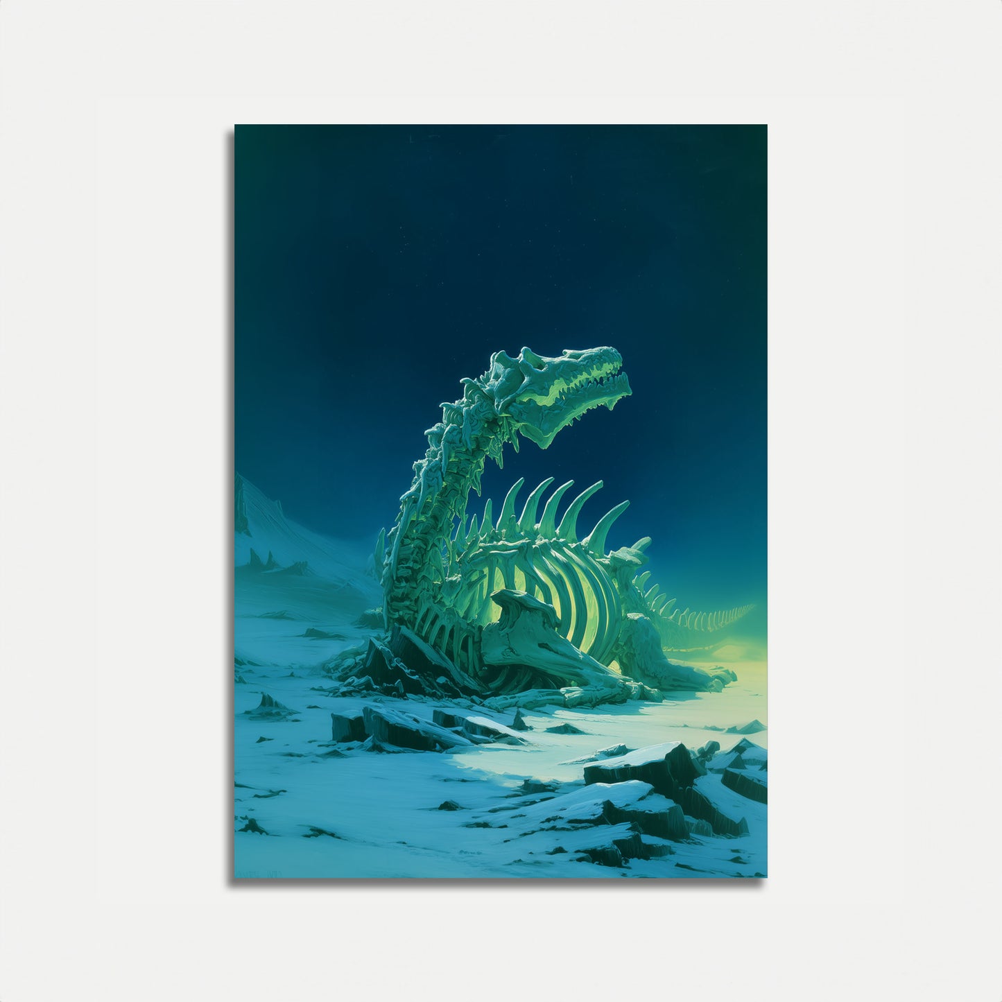Glowing Dinosaur Skeleton Poster