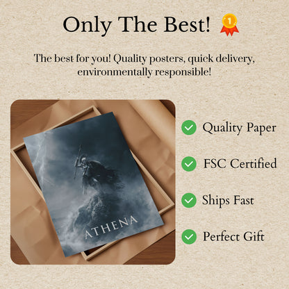 Athena Goddess Storm Warrior Poster