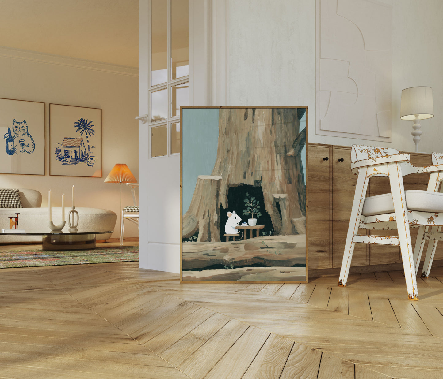 Mouse in Hollow Tree Poster