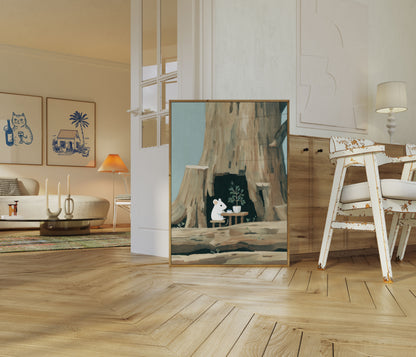 Mouse in Hollow Tree Poster