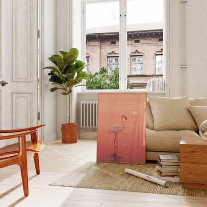 Roze Flamingo Zonsondergang Poster
