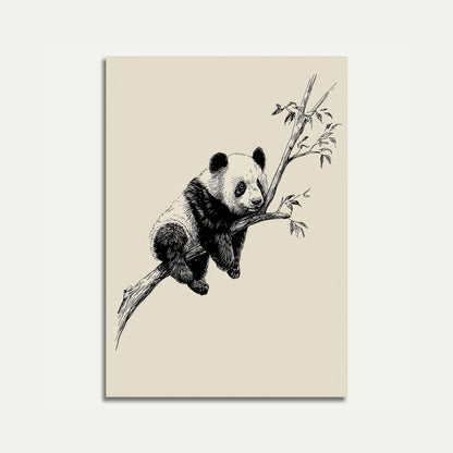 Panda on Branch Poster