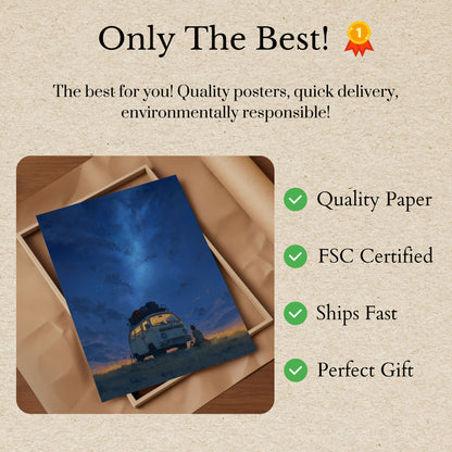 Starry Night Camper Poster