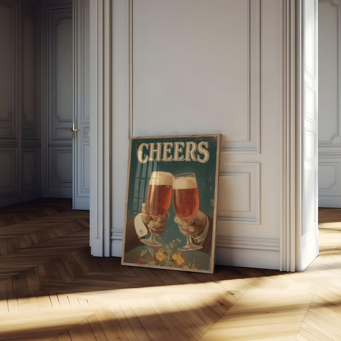 Vintage Beer Cheers Toast Poster