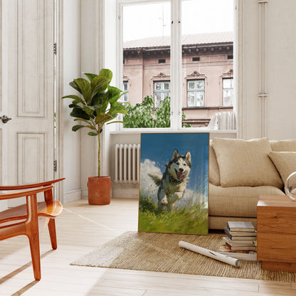 Lopende Husky Vreugde Poster