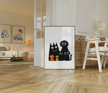 Funny Cats Family Poster