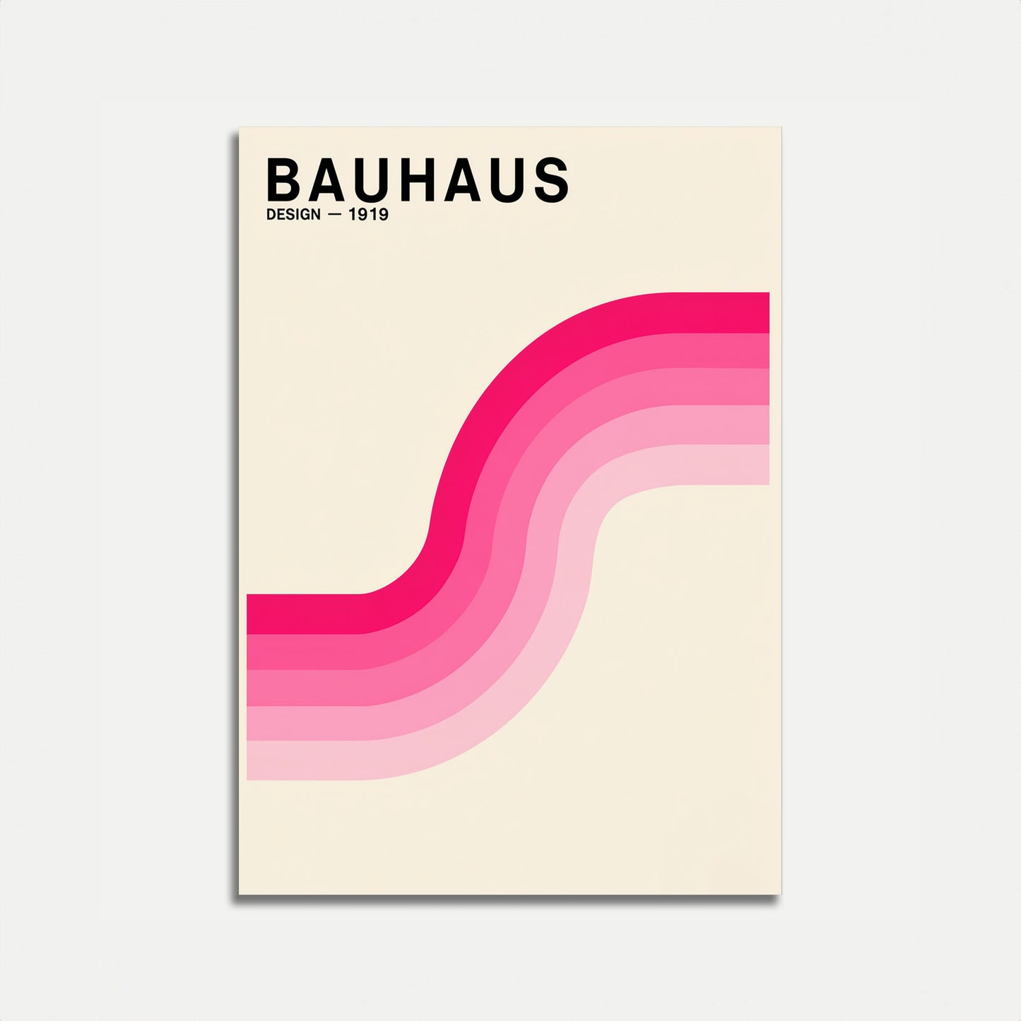 Bauhaus Pink Wave Design Poster