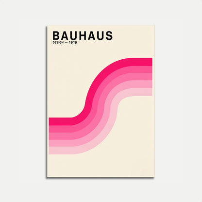 Bauhaus Pink Wave Design Poster