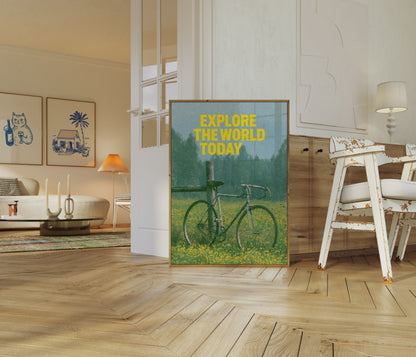Avventura in Bicicletta attraverso il Prato Poster
