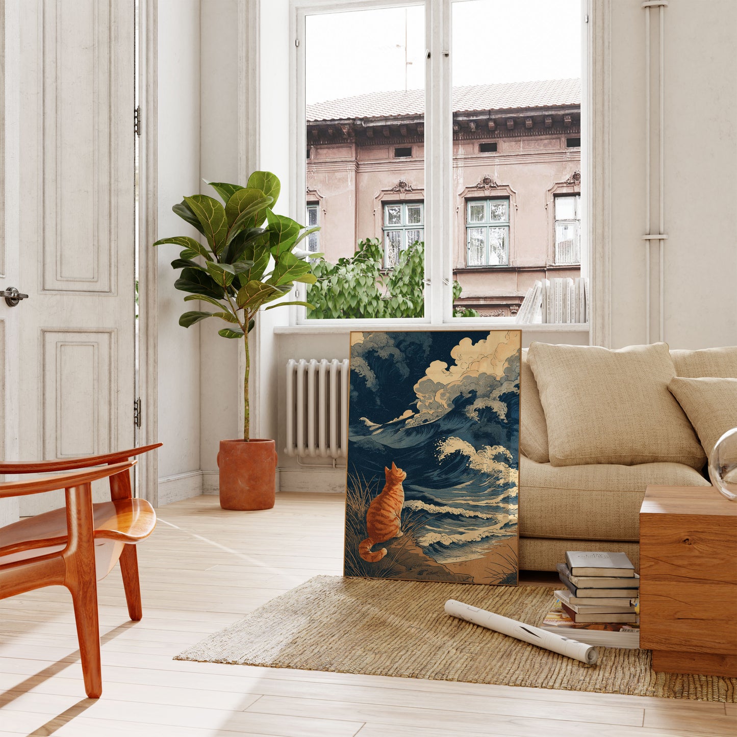 Orange Cat Watching Ocean Waves Poster

Affisch med Orange Katt som Tittar på Oceanvågor