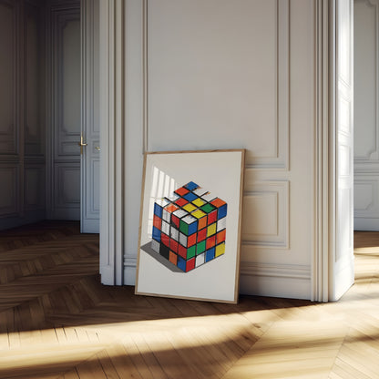 Retro Cube Puzzle Poster