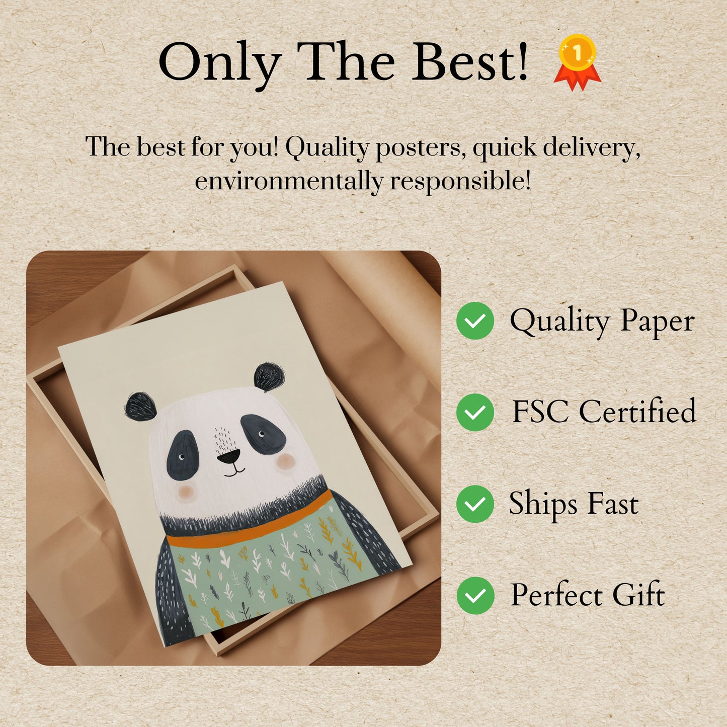 Cute Panda Friends Poster