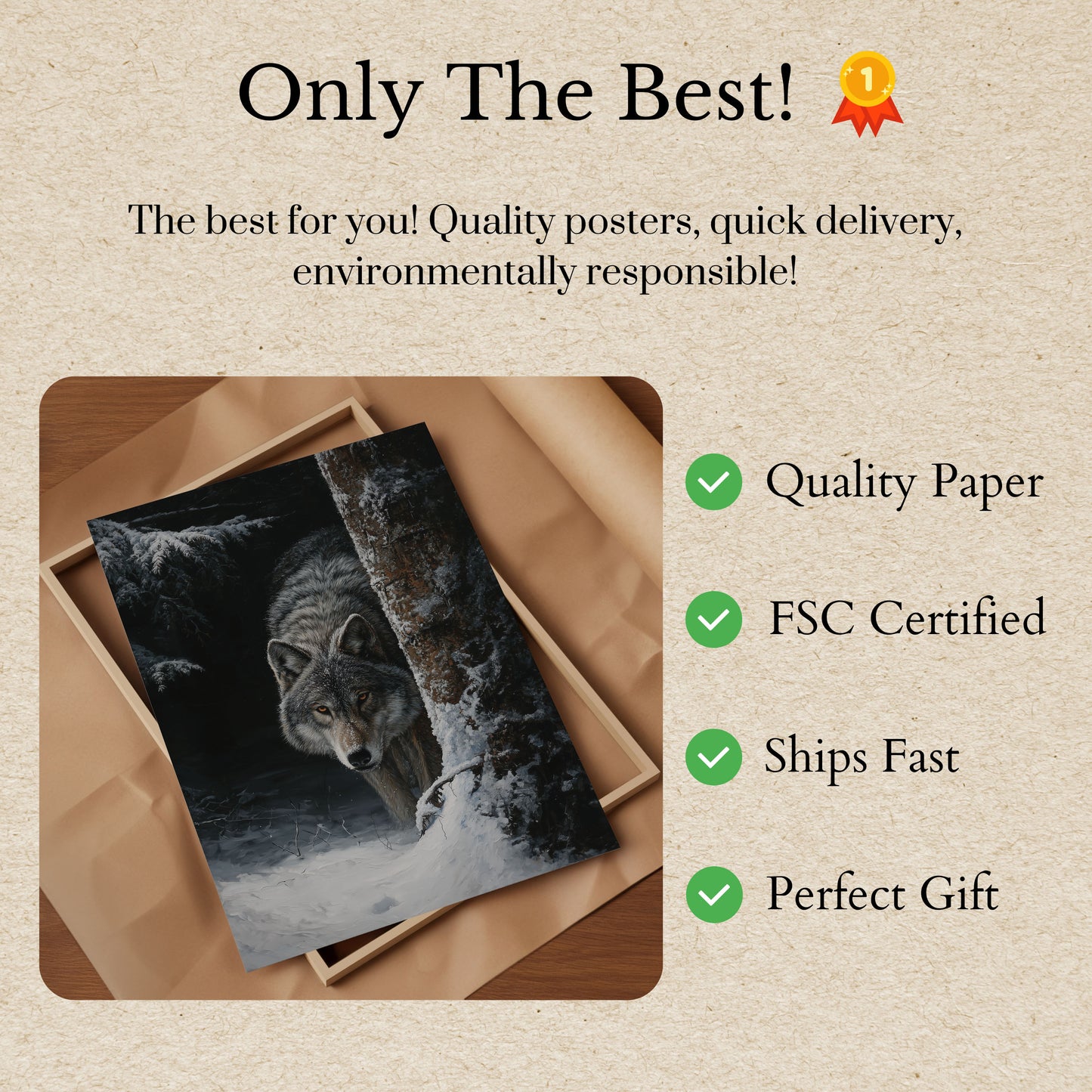 Winter Predator Forest Poster