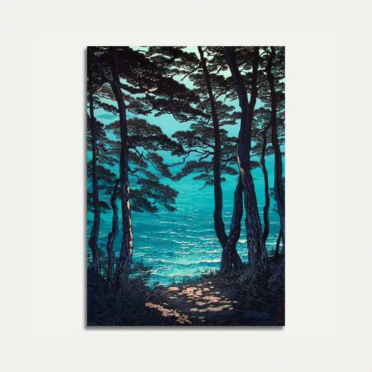 Affiche Vue Océan Forêt Côtière
