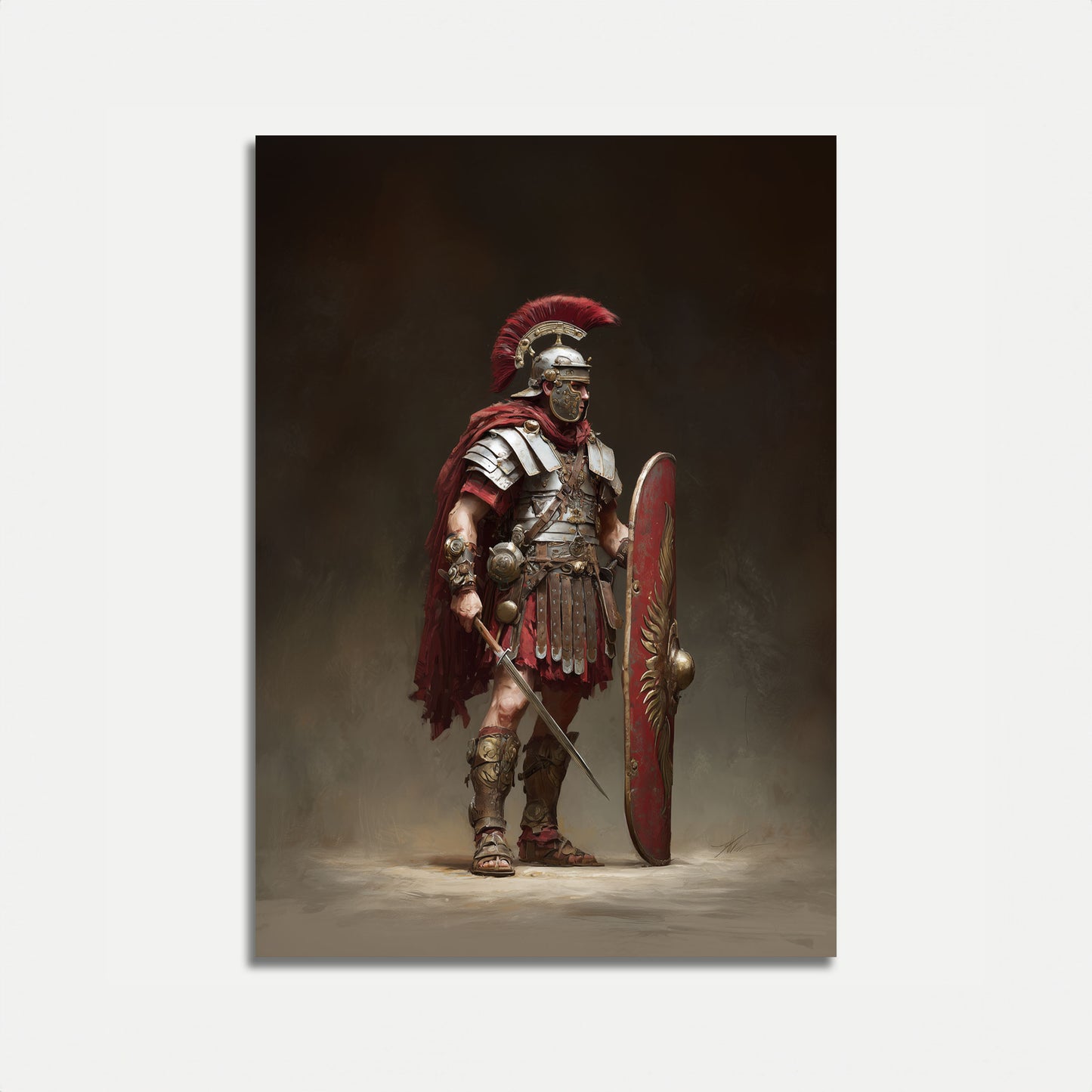 Majestic Roman Legionary Battle Poster