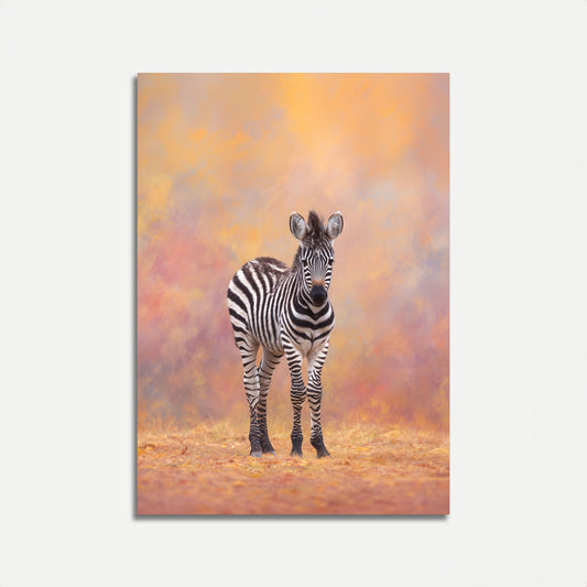 Solitary Zebra Golden Hour Poster